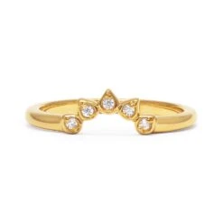 Teardrop Diamond Tiara Ethical Gold Ring