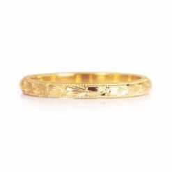 Heart Engraved Ethical Gold Wedding Ring