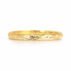 Vine Engraved Ethical Gold Wedding Ring