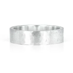 Flat Court Hammered Ethical Platinum Wedding Ring, Wide