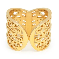 Artisan Filigree Ethical Gold & Diamonds Wishbone Jacket Ring -Plant Bargain Shop Filigree 1 back