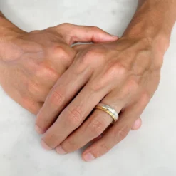 Freedom Ethical Gold Ring: 2 Bands -Plant Bargain Shop FreedomEthicalGoldWeddingRing2Bandshand2
