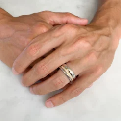 Freedom Ethical Gold Ring: 3 Bands -Plant Bargain Shop FreedomEthicalGoldWeddingRing3Bandshand2