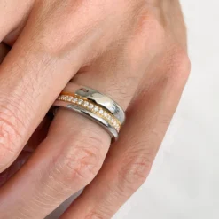 Freedom Ethical Gold Ring: 3 Bands -Plant Bargain Shop FreedomEthicalGoldWeddingRing3Bandshand2a