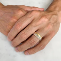 Freedom Ethical Gold Ring: 3 Bands -Plant Bargain Shop FreedomEthicalGoldWeddingRing3Bandshand3