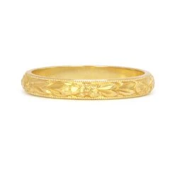 Orange Blossom Engraved Ethical Gold Ring