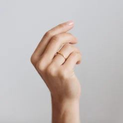 Harmony Flat Ethical Gold Wedding Ring -Plant Bargain Shop web J4B2996 Edit